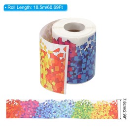 PATIKIL 3" x 61Ft Bulletin Board Border,Cube Scalloped Trim,Colorful