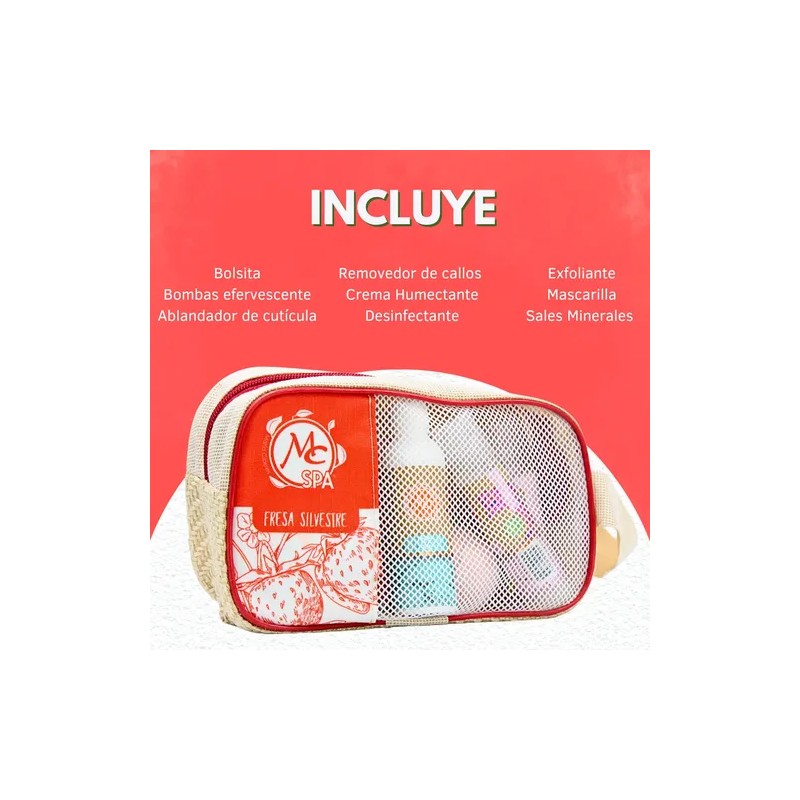 Kit Mc Spa Fresa. Humectantes. Manicure 10pzs. Manual Regalo