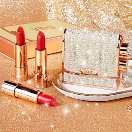 Juego De Lápices Labiales Mate De 3 Colores Con Bolsa De Cad