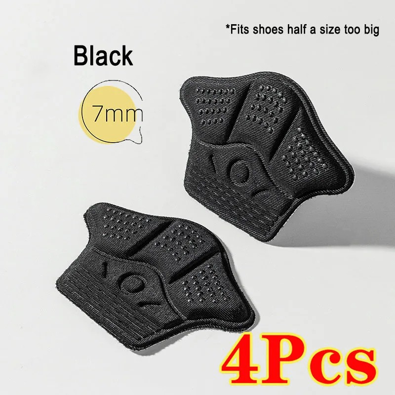 4-Pack Heel Cushion Inserts for Loose Shoes – Soft Fabric
