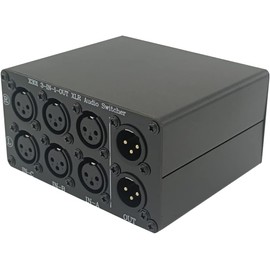 SOLUPEAK 3-Way XLR Stereo Audio Switch Box, Balanced Audio Converter, Passive Signal Source Audio Input Selector Switcher Splitter Box 3 in 1 Out (X301)