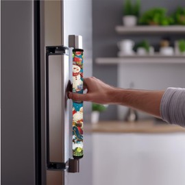 HUISEFOR Christmas Refrigerator Handle Covers Set of 7 Santa Claus Kitchen Appliance Door Handle Covers Snowman Microwave Handle Covers Heat Protection, Christmas Decor for Kitchen