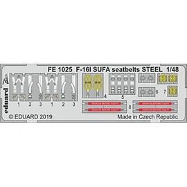 Eduardo 1/48 F-16I Sufa Seat Belt Stainless Steel (Hasegawa) Plastic Model Parts EDUFE1025