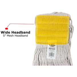 Bristles 3024 Mop Head Replacement Universal, Wet Cut End, Cotton, Pack of 12 (#24, White)