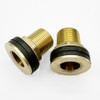 2 pieces water butt feed-through, brass container screw connection, male