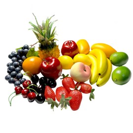 26pcs Artificial Fake Fruits for Home Decoration,Fake Realistic Fruit Modle for Photoshoot Decor,Artificial Pineapple,Fake Bananas,Fake Mango etc.Fake Fruit Photograph Display