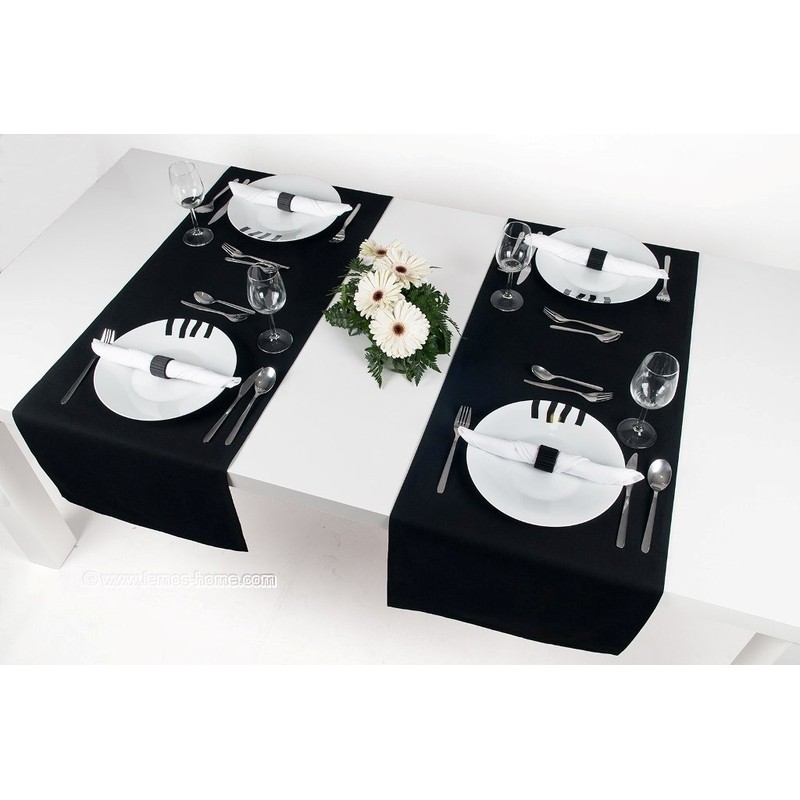 Lemos Home Cotton Table Runner 45 x 150 mm, Black