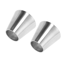 Motoforti Mandrel Exhaust Bend Elbow Concentric Reducer Car Exhaust Pipe Tubing Piping Adapter 1.5" OD to 2.5" OD 201 Stainless Steel Silver Tone 2 Pcs