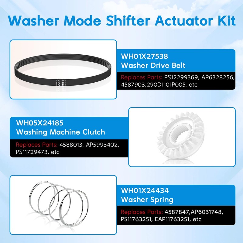 Upgraded WH03X30517 Washer Mode Shifter Actuator, WH05X24185 Washing Machine Clutch