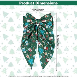 JazSwirl Large Christmas Hair Bows for Women, Holiday Christmas Hair Accessories Christmas Hair Clips for Hair Styling, Holiday Hair Bows for Women, Christmas Bows for Girls (Green)