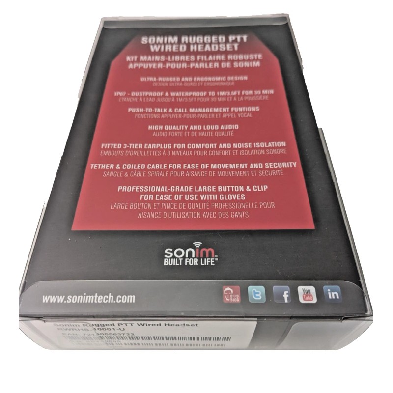 Sonim NEW Sonim Rugged PTT Wired Headset | RWRHS-10001-U |