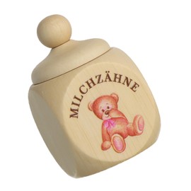 Spruchreif Wooden Milk Tooth Box with Lid and UV Print Tooth Box for Milk Teeth Small Gift Tooth Fairy