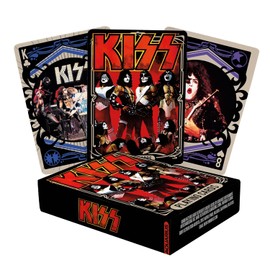 AQUARIUS Kiss - Baraja de Cartas con Temática de Kiss - Producto Oficial y Coleccionable - Tamaño de Póquer con Acabado de Lino
