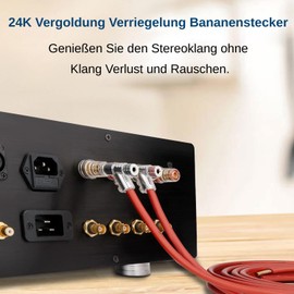 Monosaudio Banana Plug, Closed Rhodium Plated Banana Speaker Connector for Speaker Cable, Wall Panels, Home Cinema, Audio/Video Receiver (Rhodium Plated) Pack of 8