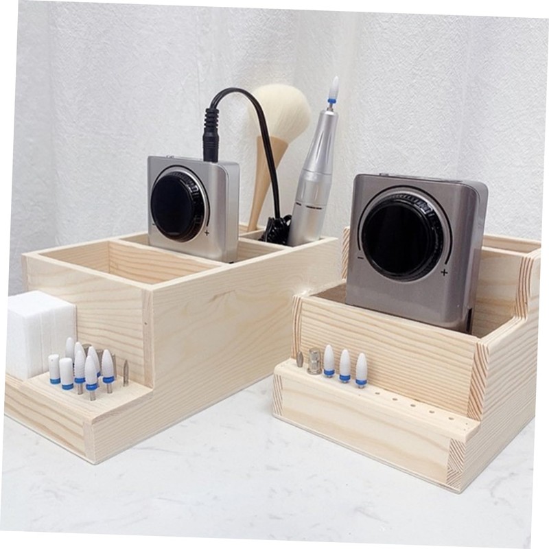 Baluue 2pcs Nail Tool Storage Box Double Pencil Holder for