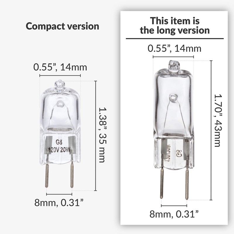 Simba Lighting Halogen Light Bulb G8 T4 35W JCD Bi-Pin
