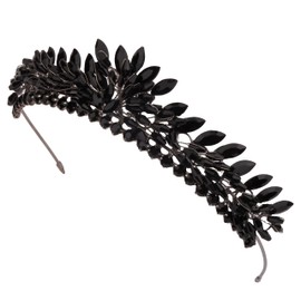 LIMELIA Wedding & Accessories Elegant Crystal Stone Bridal Princess Crown - Perfect for Weddings, Proms, and Birthday Celebrations - Black