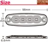 ETUKER 2 x 4LEDs Front Flasher Orange 12/24 V Strobe