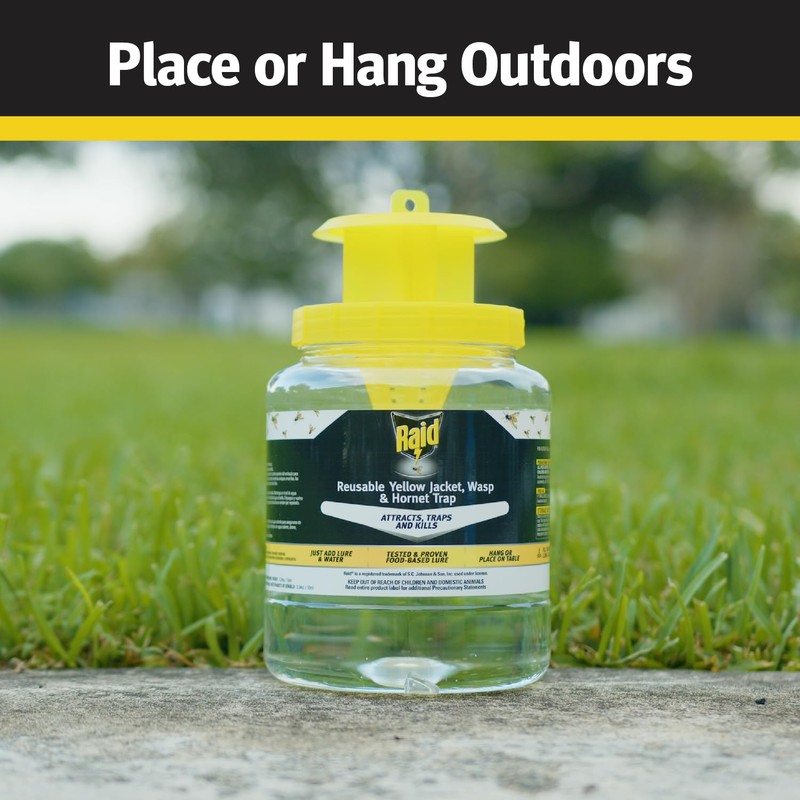 Raid Yellow Jacket, Wasp & Hornet Trap, 1 Count, Reusable,