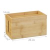 Relaxdays Bamboo Cable Box, Multi-Purpose, Compact, Universal, Practical Cable Management,
