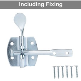 TERF® Heavy Duty Auto Gate Latch Door Lock Silver Self Locking Door Gate Catch Lock - Weather Protection Auto Door Latches for External Doors Gate Shed Door Lock with Fixing - Pack of 1