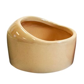 No-Tip Ceramic Feed Station - Durable Ceramic & No Escape Feed Dish - Hamsters, Hedgehogs, Chinchillas, Rats, Ferrets, Guinea Pigs, Rabbits, Squirrels, and Reptiles (Yellow)