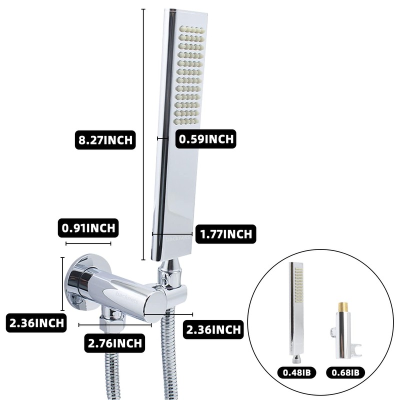 Backnets Solid Brass Handheld Shower Head Arc Design High Pressure