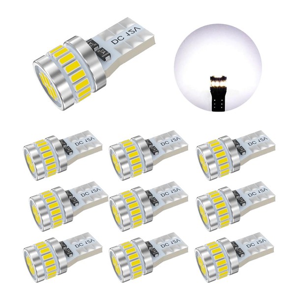 T10 LED White Explosive Light 10 Pcs Built-in Canceller, LED