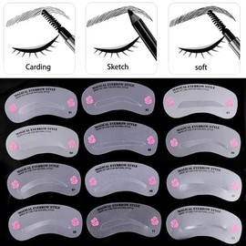 Alluring 24PCS Eyebrow Shaper Pencil Set Eyebrow Stencils Eyebrow Template for Makeup, Eyebrow Tattoo Drawing Template for Eyebrows