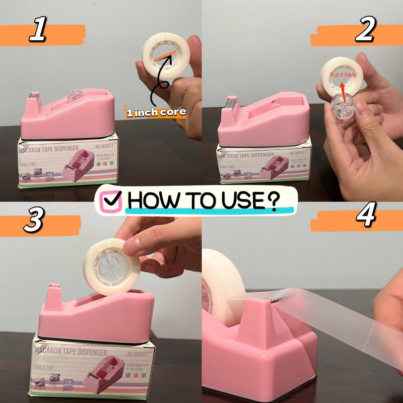 SHOIKOM Stylish and Sharp Desktop Tape Dispenser Cute Office Tape