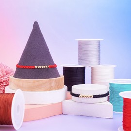 Pandahall 6 rollos de cuerda de nailon de 0,6 mm para pulsera, 6 colores, cuerda de nailon de macramé, cuerda de nudo chino, hilo de cuentas de nailon para pulseras de amistad, joyería, collar