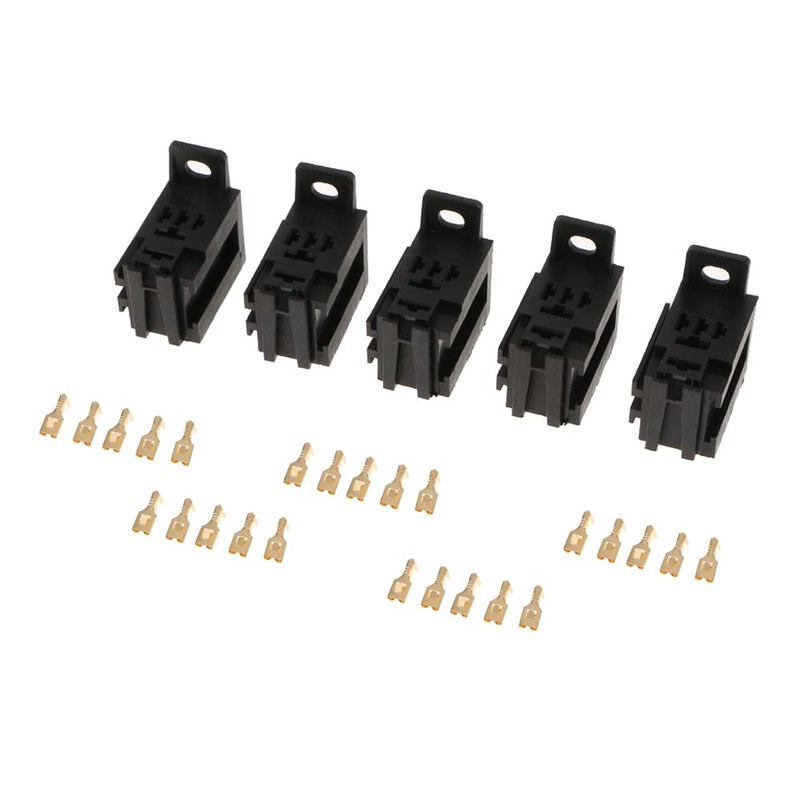 CENPEK 5 Pack 30A 5 Pin Relay Connector Socket with