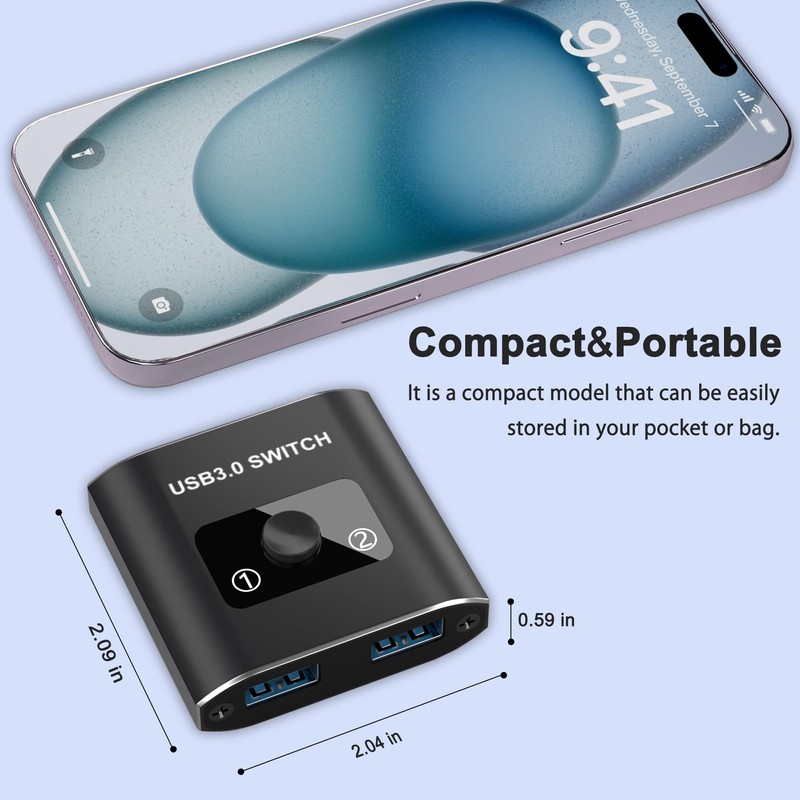 USB Switch, USB 3.0 Switch Selector, Bi-Directional USB Switch 2