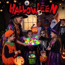 Tiaxidex 72PCS Halloween Party Favors, Bouncy Balls, Glow In The Dark Toys