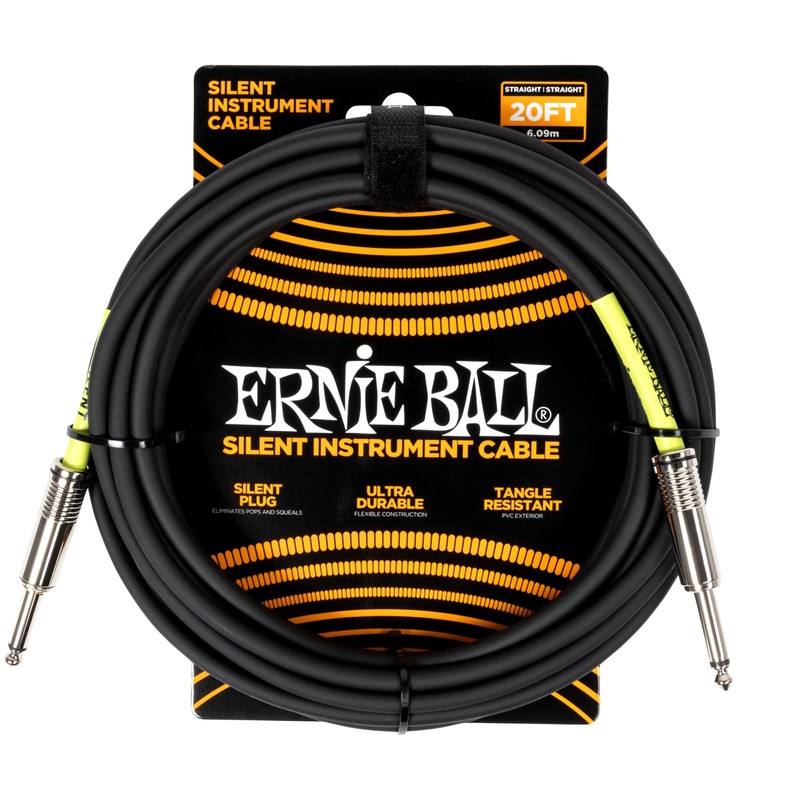 Ernie Ball Classic Cable para Instrumentos Silencioso, Recto/Recto 6m -