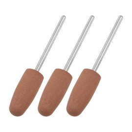 sourcing map 3pcs 400 Grits Abrasive Mounted Stone 2.35mm Shank 2/5"(10mm) Dia Conical Heads Stone Grinding and Polishing Wheels for Nail Polishing