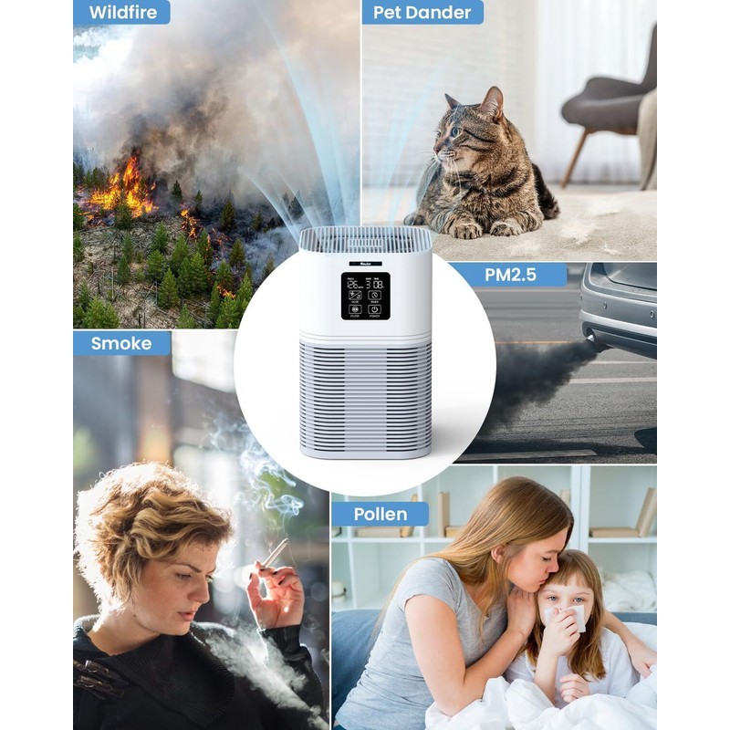 VEWIOR H13 Air Purifiers True HEPA 600 sq.ft, Fragrance Sponge
