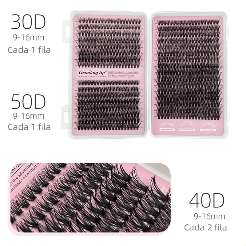 Kit De Extensión Para Pestañas Naturales 30d40d50d 8-16 Mm