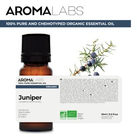 BIO - Juniper Essential Oil - 10mL - 100% Pure, Natural, Chemotyped and AB Certified - AROMA LABS (French Brand)