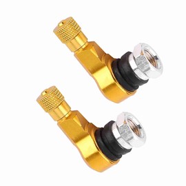 Universal Aluminum Alloy 90 Degree Tire Valve Stems Caps for Motorcycle, 2pcs (Gold)