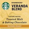 Starbucks Ground Coffee, Veranda Blend, Blonde Roast, 16 Ounce Bags,
