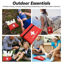 Faylapa 6Pcs Mini Empty First Aid Bag, 7.87x5.51 inches Travel Essentials Medical Pouch Bag for Travel, Home, Office, Vehicle, Camping, Outdoor (Bag Only)