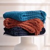RECYCO Knit Chenille Throw Blanket, Textured Knitted Throw Blankets w/Tassels,