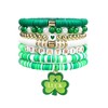 Pingyongchang St. Patricks Day Stackable Beaded Holiday Bracelets Set for