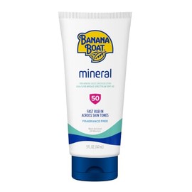 Banana Boat - Loción de protección solar mineral sensible SPF 50, 5 onzas líquidas