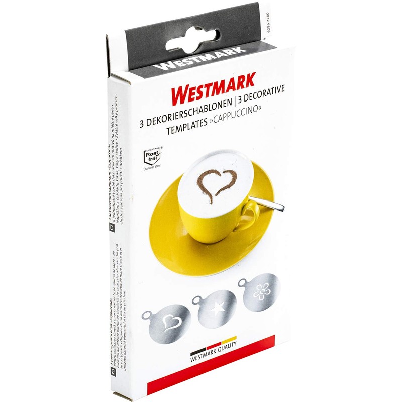 Westmark Dekorierschablonen-Set, 3-tlg., 3 verschiedene Motive, Cappuccino, ø 10 cm,
