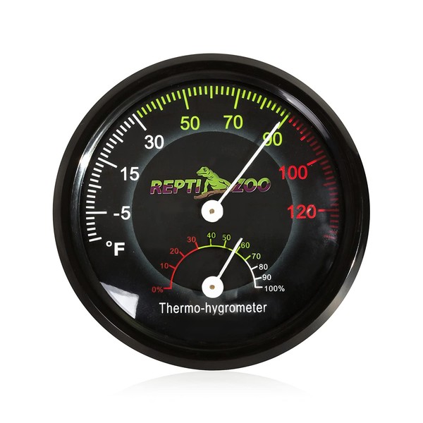 REPTI ZOO Reptile Terrarium Thermometer Hygrometer Dual Gauges Pet Rearing