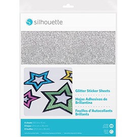 Silhouette America Silhouette 8.5"X11" Glitter Sticker Paper 8/Pkg, Black