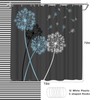 WELMECO Dandelion Shower Curtain Blue and Grey Grey Shower Curtain