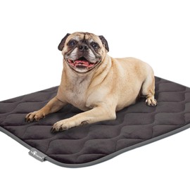 Paw Inspired Washable Padded Crate Mats for Dogs | 29” x 18” Pad, Fits 30-inch Kennels | Leakproof, Waterproof Bottom, Plush Pet Beds (Gray)